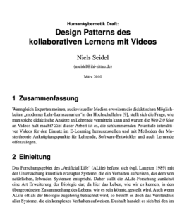 Design Patterns des kollaborativen Lernens mit Videos