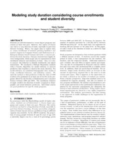 Modeling study duration considering course enrollments and student diversity