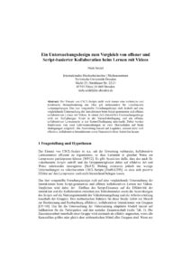 Ein Untersuchungsdesign zum Vergleich von offener und Script-basierter Kollaboration beim Lernen mit Videos