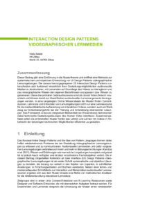 Interaction Design Patterns videographischer Lernmedien