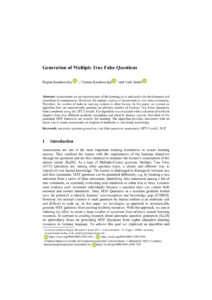 Generation of Multiple True False Questions