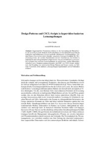 Design Patterns und CSCL-Scripts für videobasierte Lernumgebungen